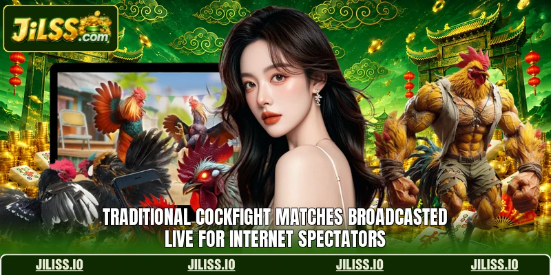 Traditional cockfight matches broadcasted live for internet spectators